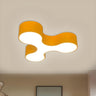 Creative Blue Letter Y-Shaped LED Flush Mount Light Image - 5