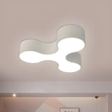 Creative Blue Letter Y-Shaped LED Flush Mount Light Image - 9