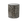 Creative Bohemian White-Green Drum Shell Wood End Table Image - 5