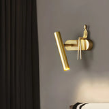 Creative Brass Sculptural Cylinder Reading Wall Lamp Image - 1