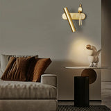 Creative Brass Sculptural Cylinder Reading Wall Lamp Image - 13