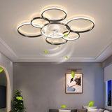 Creative Chic Multi-Ring Ceiling Fan With Multi-Lights Image - 1