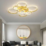 Creative Chic Multi-Ring Ceiling Fan With Multi-Lights Image - 11