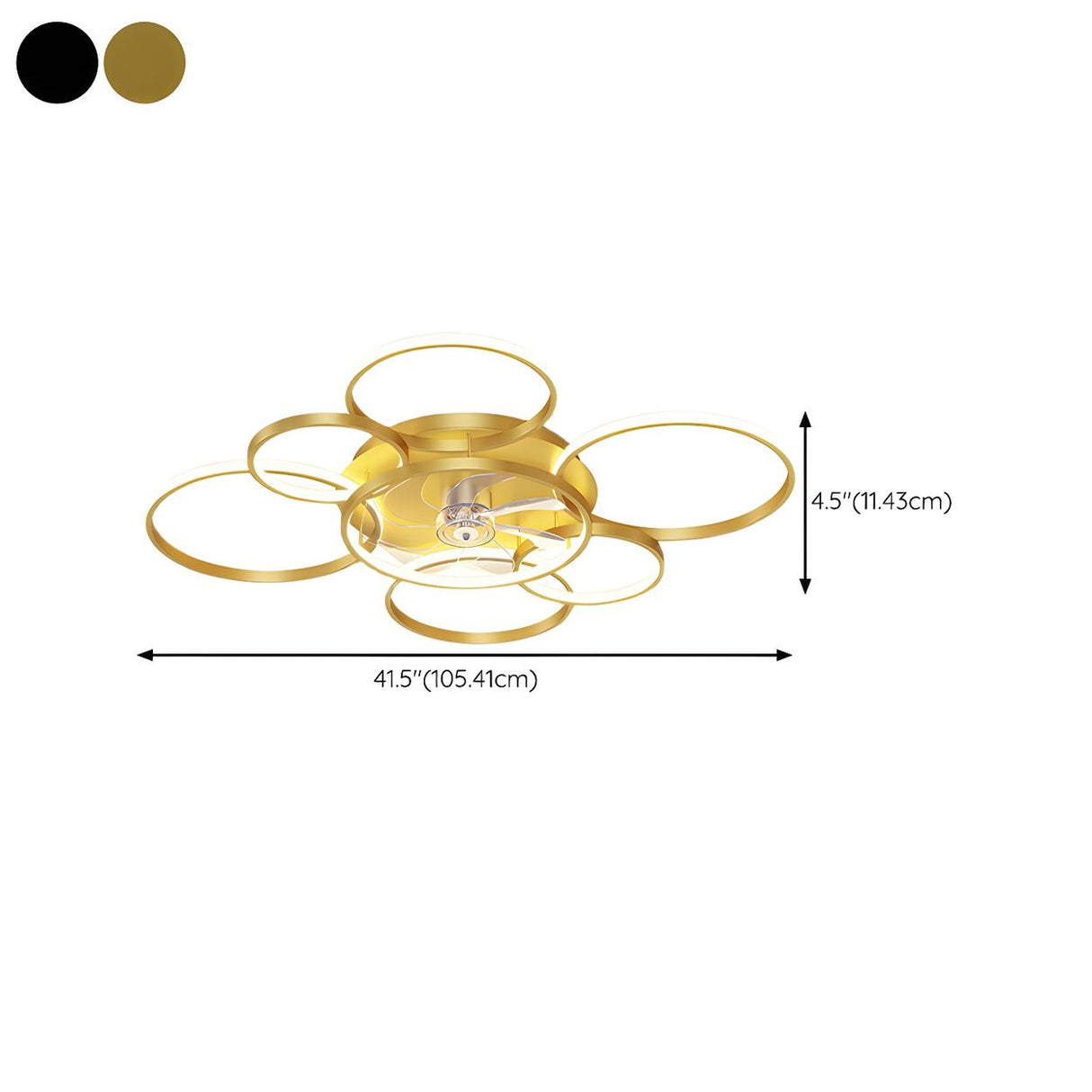 Creative Chic Multi-Ring Ceiling Fan With Multi-Lights 