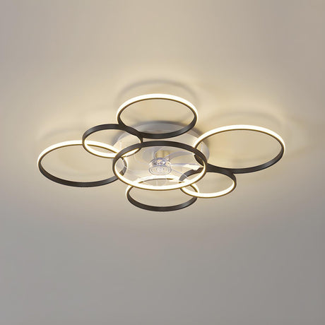 Creative Chic Multi-Ring Ceiling Fan With Multi-Lights Image - 2