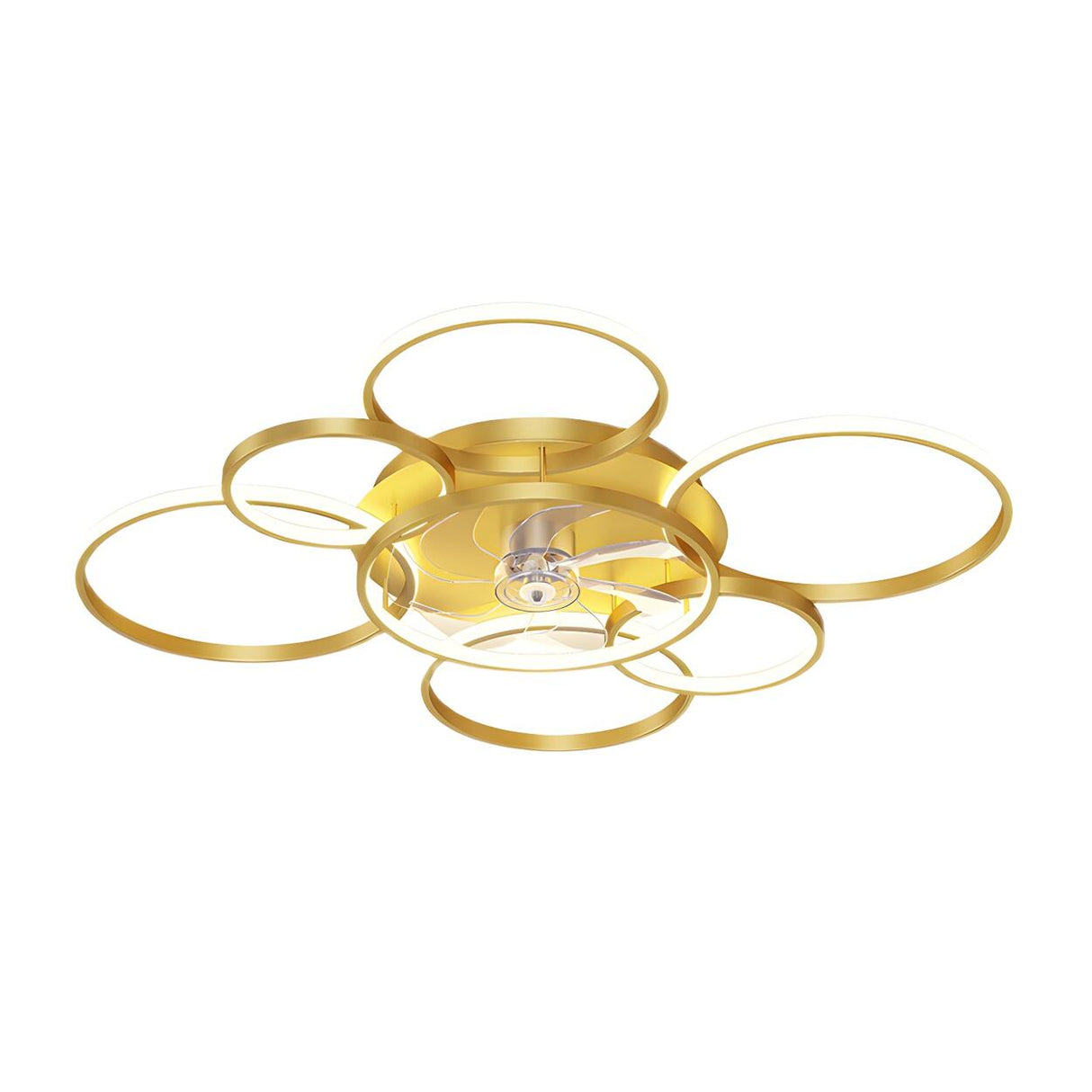 Creative Chic Multi-Ring Ceiling Fan With Multi-Lights Image - 7