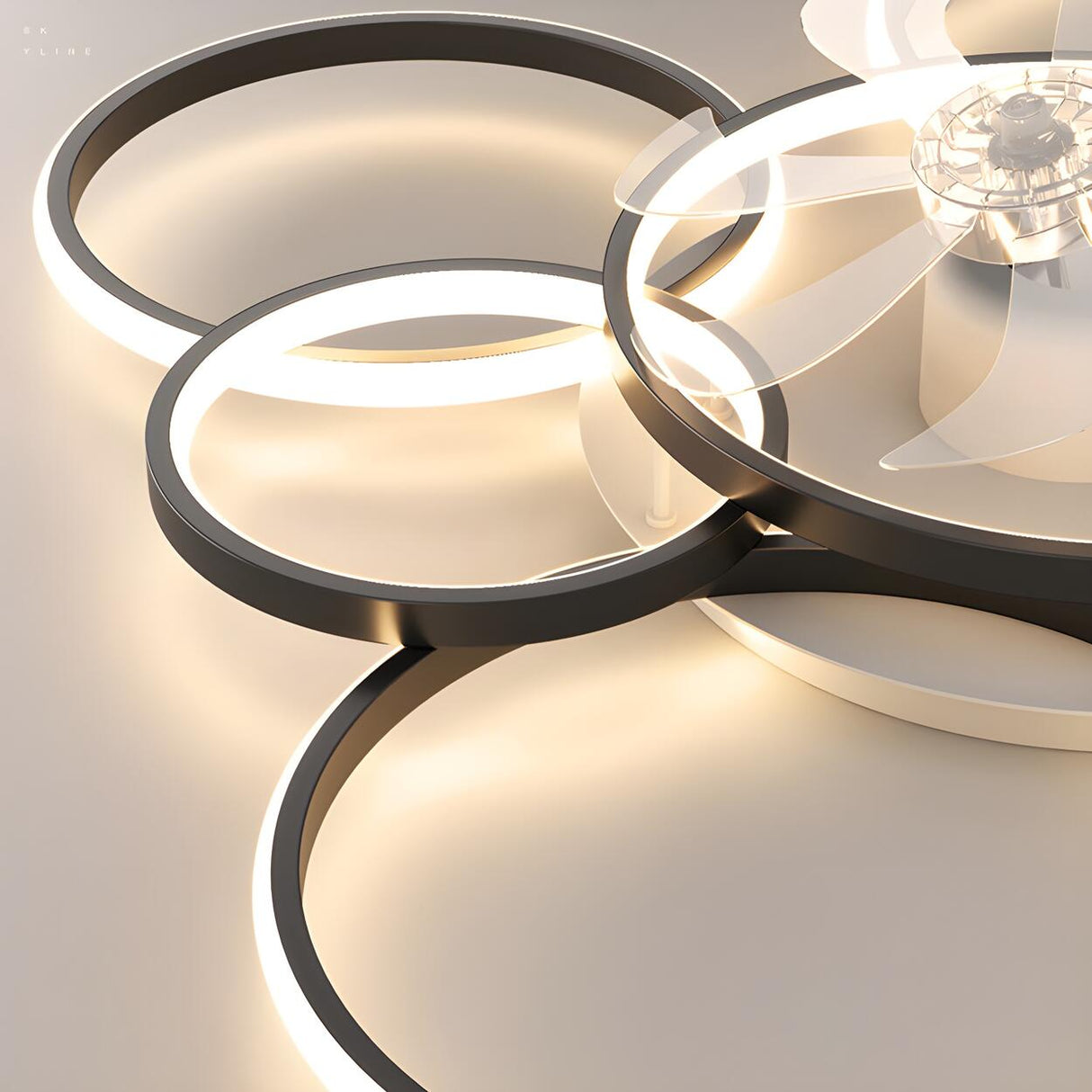 Creative Chic Multi-Ring Ceiling Fan With Multi-Lights Image - 8