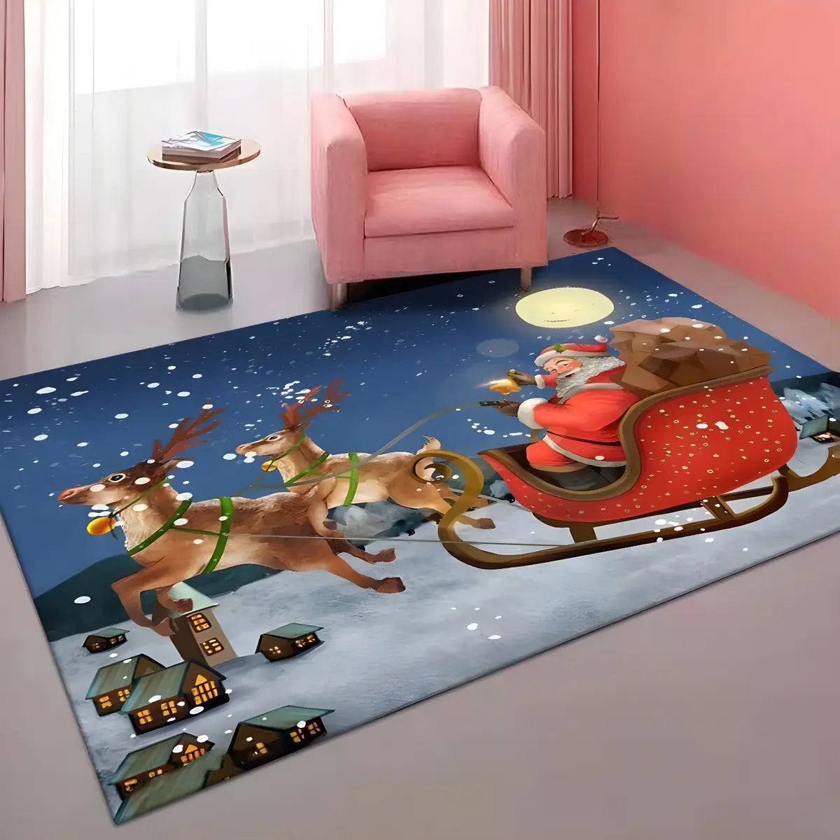 Creative Christmas Tree Pattern Polyester Area Rug Image - 11