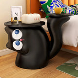 Creative Circular Black Cat-Shaped Resin End Table Image - 12