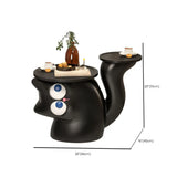 Creative Circular Black Cat-Shaped Resin End Table #size