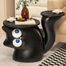 Creative Circular Black Cat-Shaped Resin End Table Image - 6