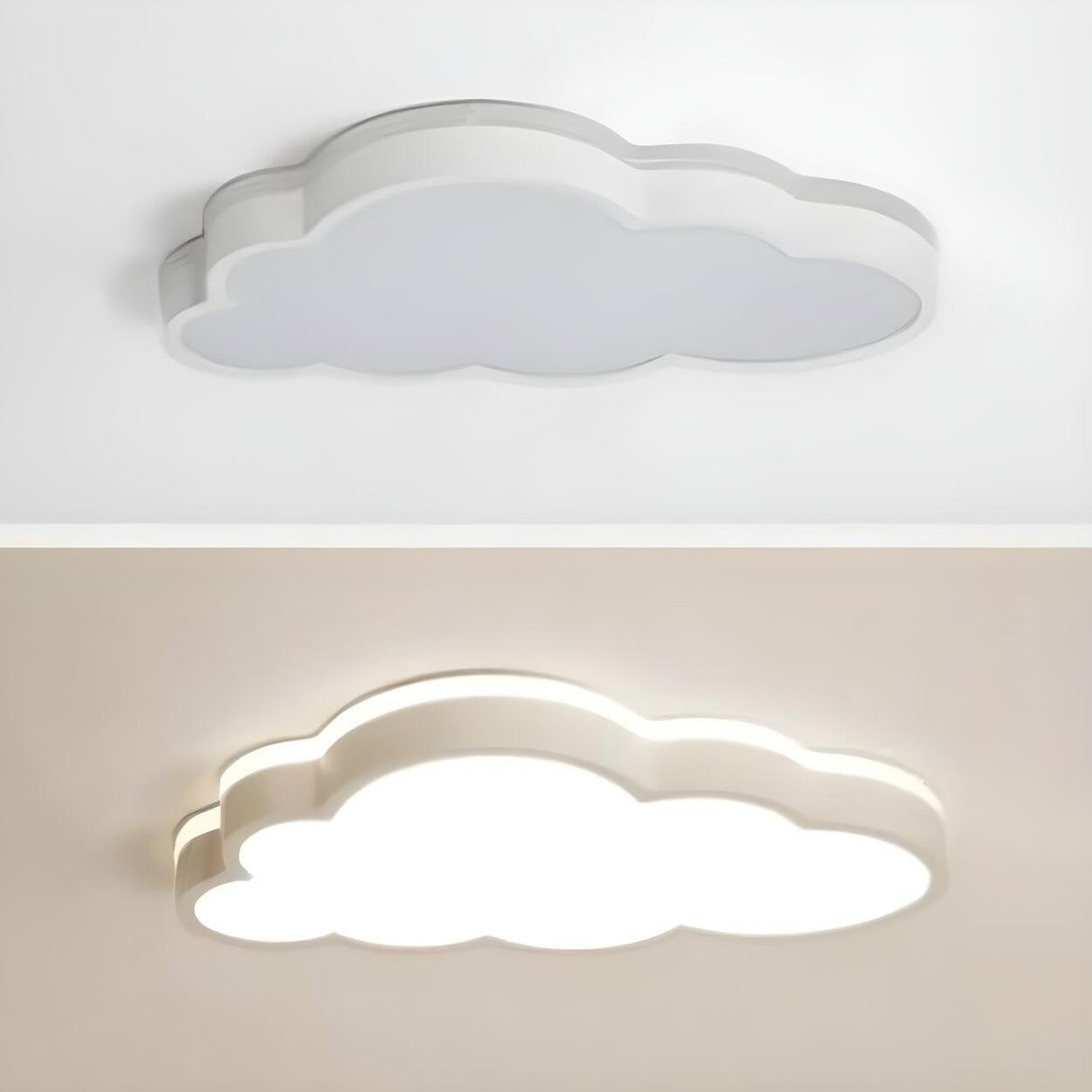 Creative Cloud-Shaped Dimmable LED Flush Mount Light Image - 8