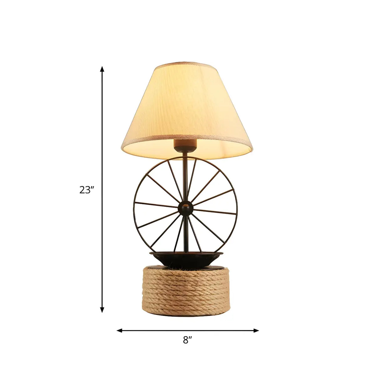 Creative Conical Fabric Black Windmill Decor Table Lamp 