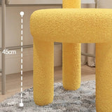 Creative Cream Arch Fabric Solid Color Vanity Accent Stool Image - 11