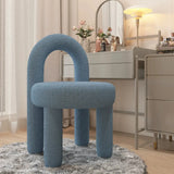 Creative Cream Arch Fabric Solid Color Vanity Accent Stool Image - 14