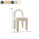 Creative Cream Arch Fabric Solid Color Vanity Accent Stool #size