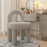 Creative Cream Arch Fabric Solid Color Vanity Accent Stool Image - 3