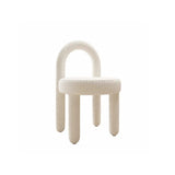 Creative Cream Arch Fabric Solid Color Vanity Accent Stool Image - 9