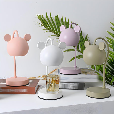 Creative Cute Bear Shade Curved Metal Candle Table Lamp Image - 2