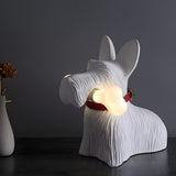 Creative Cute Black Dog Shape Bedroom Resin Table Lamp Image - 10