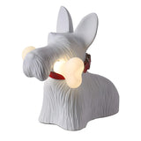 Creative Cute Black Dog Shape Bedroom Resin Table Lamp Image - 5