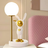 Creative Cute Rabbit Globe Glass Shade Metal Table Lamp Image - 22