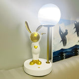 Creative Cute Rabbit Globe Glass Shade Metal Table Lamp Image - 23