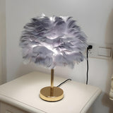 Creative Feather Shade Bedroom Decorative Table Lamp Image - 14