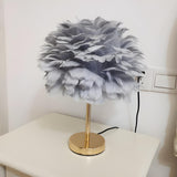 Creative Feather Shade Bedroom Decorative Table Lamp Image - 15