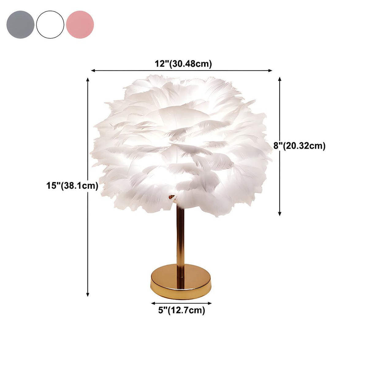 Creative Feather Shade Bedroom Decorative Table Lamp 