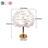 Creative Feather Shade Bedroom Decorative Table Lamp #size