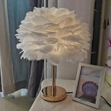 Creative Feather Shade Bedroom Decorative Table Lamp Image - 7