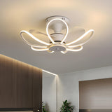 Creative Flower Metal Frame Ceiling Fan with LED Light Image - 1