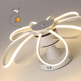 Creative Flower Metal Frame Ceiling Fan with LED Light Image - 12