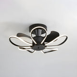 Creative Flower Metal Frame Ceiling Fan with LED Light Image - 2