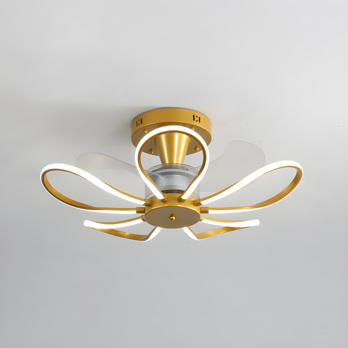 Creative Flower Metal Frame Ceiling Fan with LED Light Image - 6