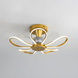 Creative Flower Metal Frame Ceiling Fan with LED Light Image - 6