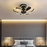 Creative Flower Metal Frame Ceiling Fan with LED Light Image - 7