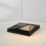 Creative Geometric Square Metal Outdoor Lamp Black Image - 1