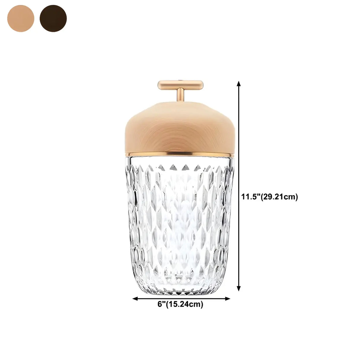 Creative Glass Cylindrical Cup-Shape Decor Table Lamp 