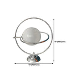 Creative Glass Orb Shade Planet Metal Night Table Lamp #size