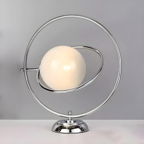 Creative Glass Orb Shade Planet Metal Night Table Lamp Image - 2