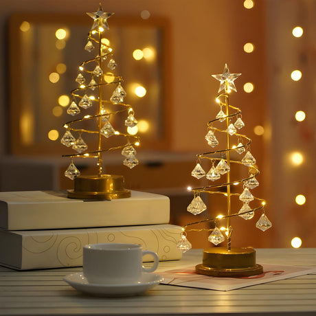 Creative Gold Christmas Tree-Shaped LED Night Light Image - 1