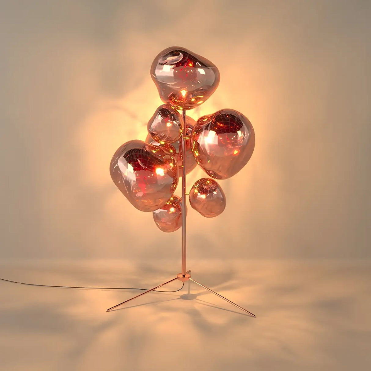 Creative Gold Cluster Melt Stand Chandelier Floor Lamp Image - 3