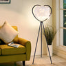 Creative Gold Heart Tripod Feather and Metal Floor Lamp Image - 4