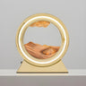 Creative Golden Sand Art LED Circular Decor Table Lamp Image - 2