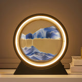 Creative Golden Sand Art LED Circular Decor Table Lamp Image - 27