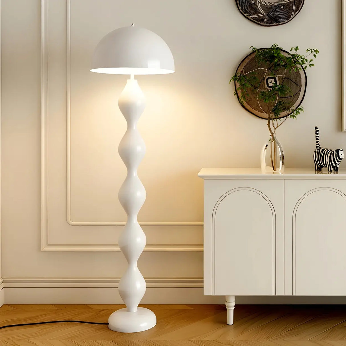 Creative Green Mushroom Metal LED Modern Floor Lamp Image - 15