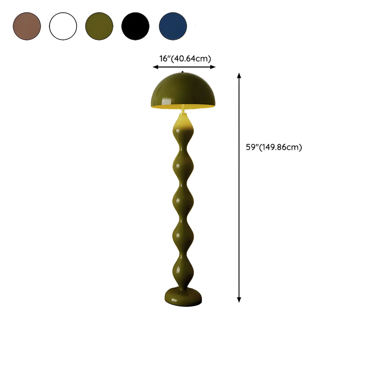 Creative Green Mushroom Metal LED Modern Floor Lamp 