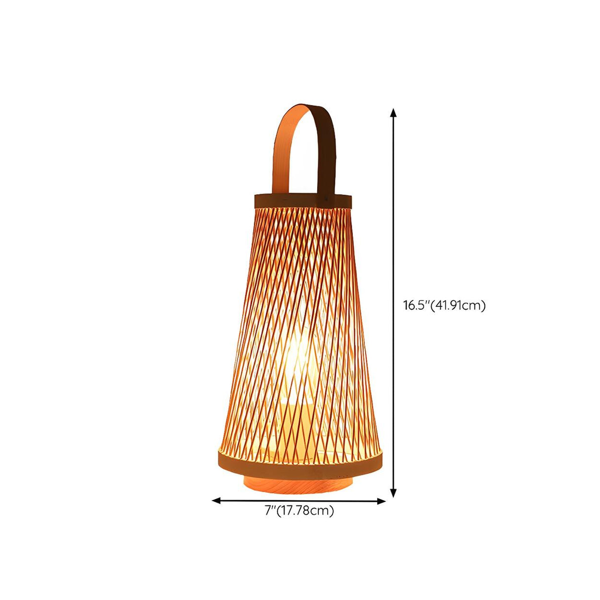 Creative Hand-Woven Bamboo Cage Shade Wooden Table Lamp 